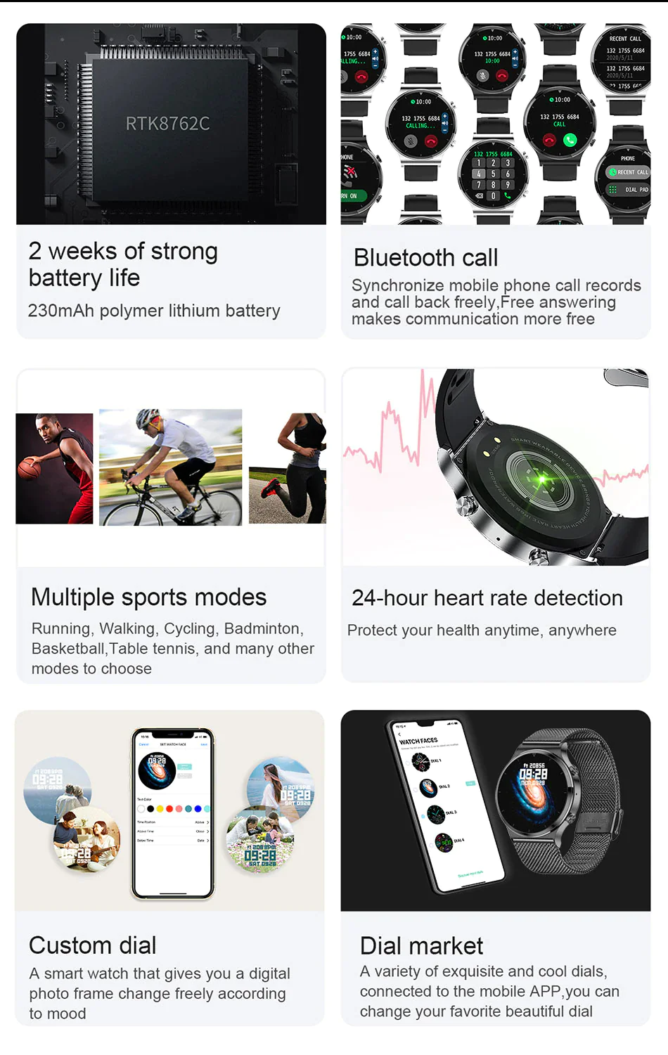 Enjoy Sports - New Sport and Fitness Android iOS Smart watch for Men.