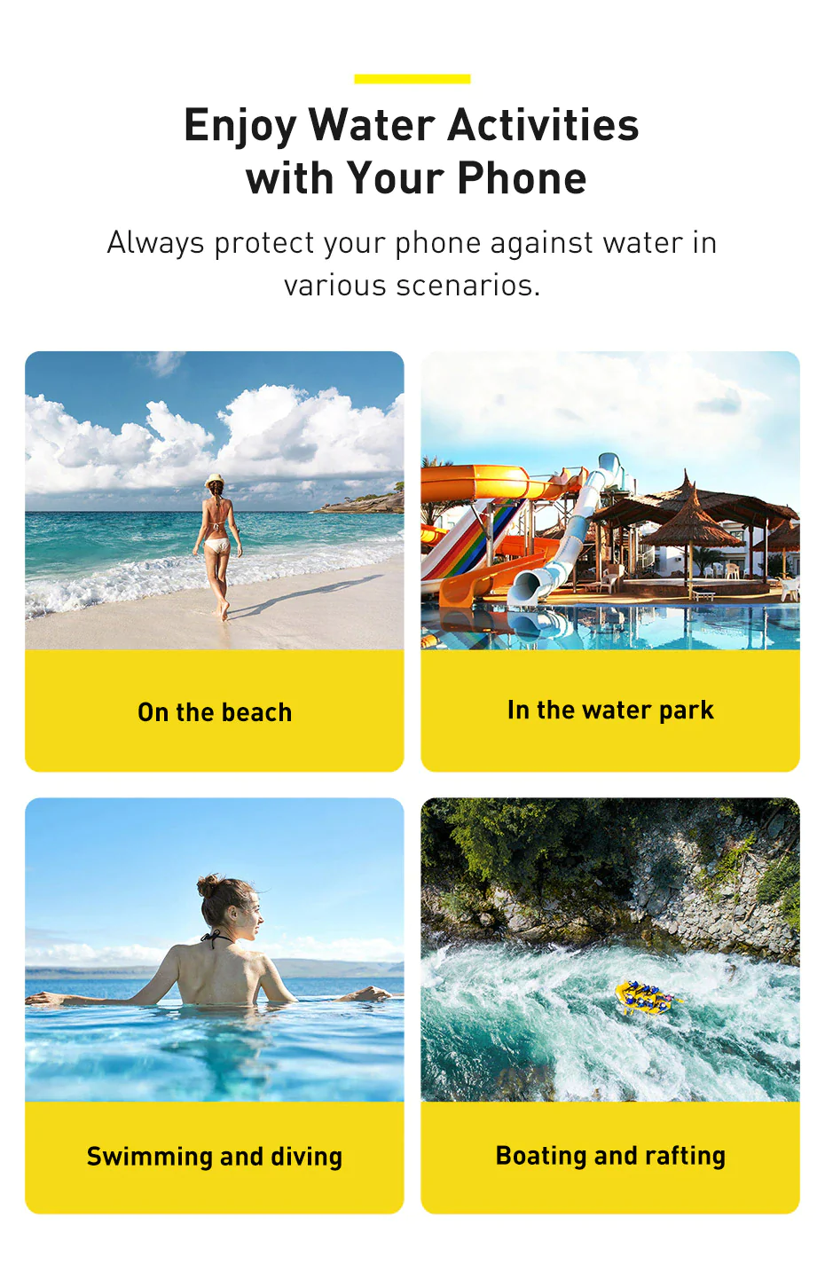 Enjoy Water Sports with Your Phone - Baseus Water Proof Pouch Bag and Protection Case for iPhone and Samsung