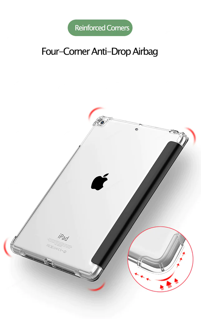 AUZONE Tri-Fold Transparent Case for Apple iPad Pro 11, iPad 10.2 9th 8th Gen.