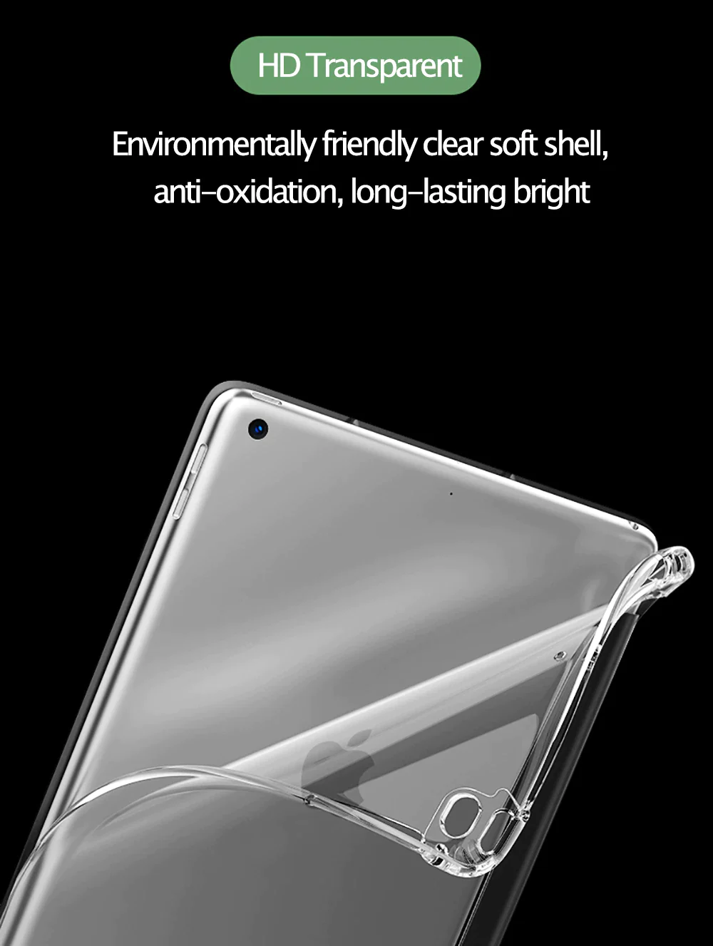 AUZONE Tri-Fold Transparent Case for iPad 10.2" 7/8/9th Gen.