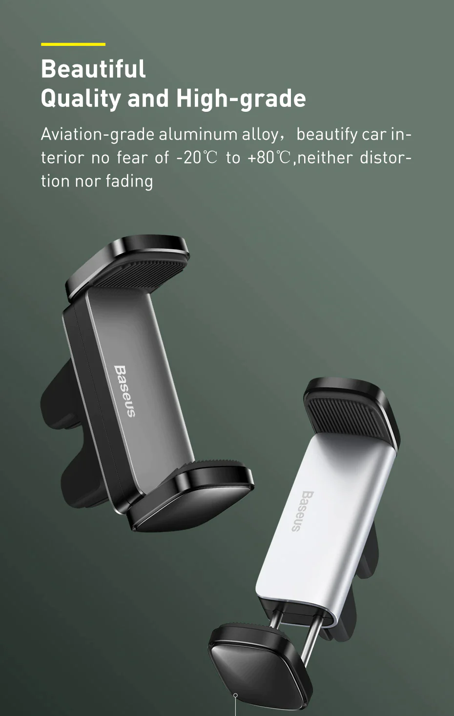 Baseus Car Air Vent Mount Phone Holder for iPhone/ Samsung.