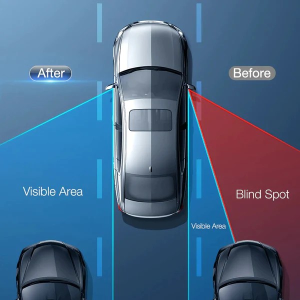 Convex Blind Spot - Frameless Mirror for Safe Driving