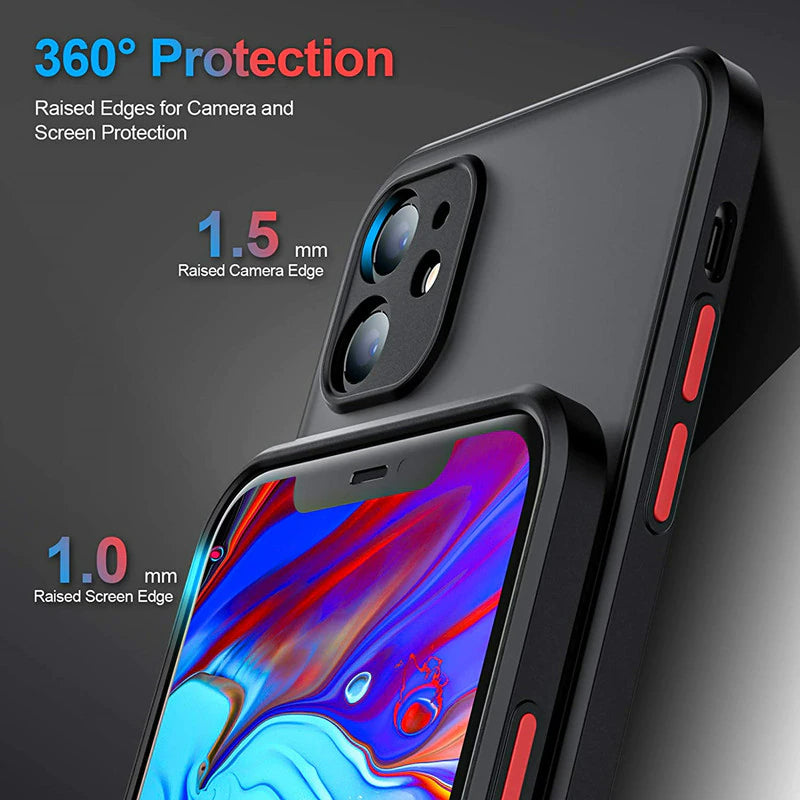 Luxury Matte Shockproof and Transparent Case with Camera Protection [iPhone13]