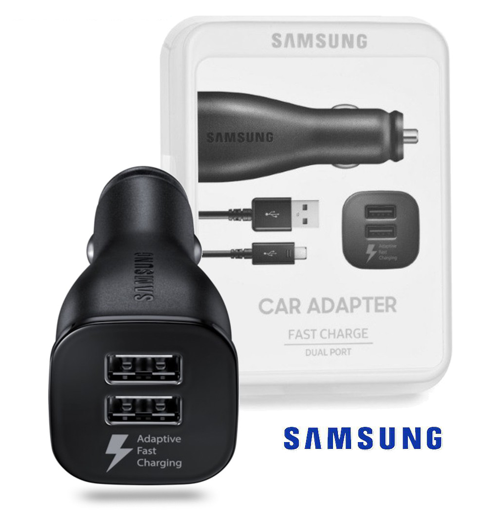Samsung Car Charger 15W Fast Duel Charging with USB Type C Cable.