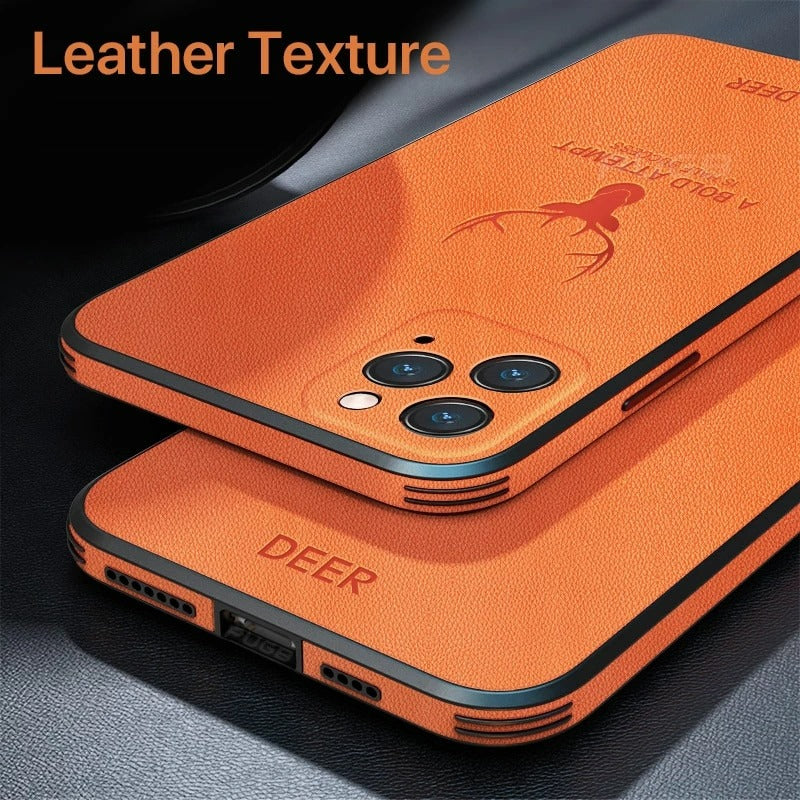 Luxury Leather Texture Deer Case for iPhone Series