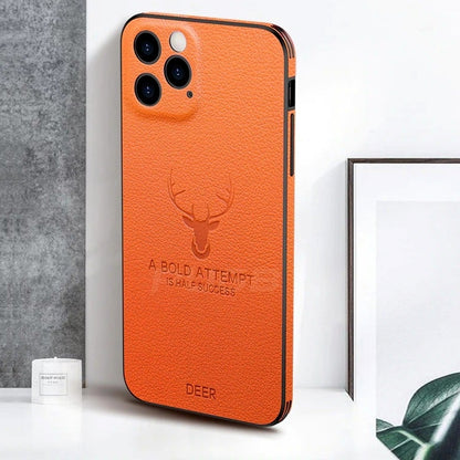 Luxury Leather Texture Deer Case for iPhone Series