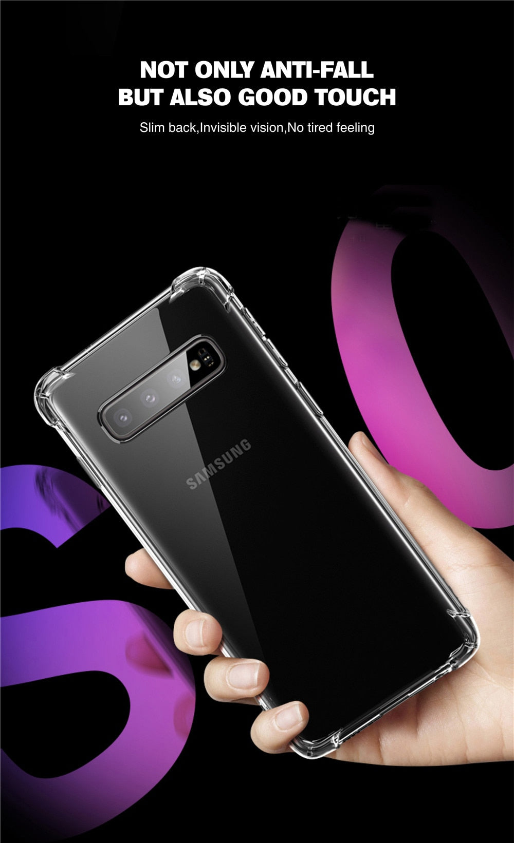 Transparent Shockproof Phone Case For Samsung Galaxy.