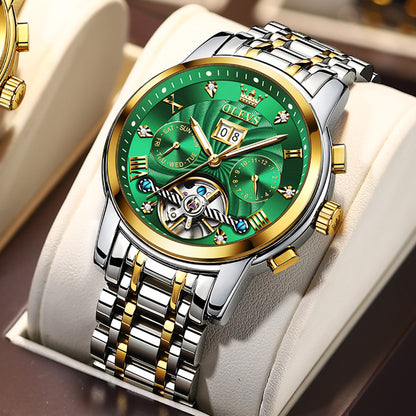 Royal Men's Machinery -  Stainless Steel Mechanical Tourbillon Self-Wind Waterproof Watch