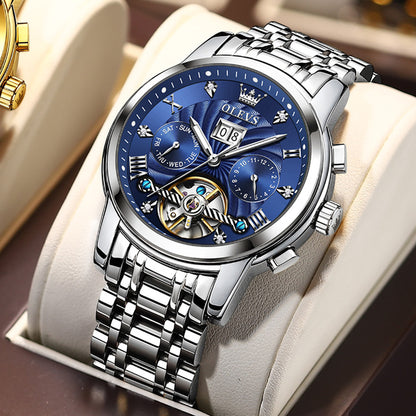 Royal Men's Machinery -  Stainless Steel Mechanical Tourbillon Self-Wind Waterproof Watch