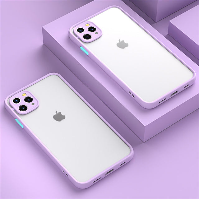 Luxury Matte Shockproof and Transparent Case with Camera Protection [iPhone X Series]